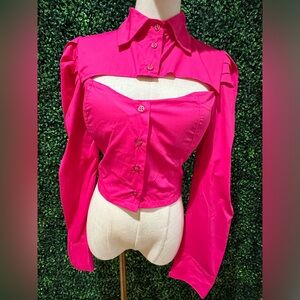 Pink top. Punk cropped Size M